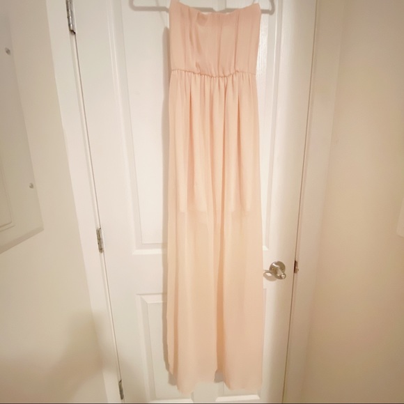 Zara Trafaluc Beaded Waist Maxi Dress in Blush - Picture 3 of 3
